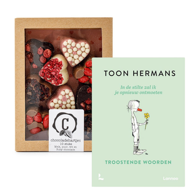 Urban Cacao Chocolade hartjes 155g | Toon Hermans In de stilte zal ik je opnieuw ontmoeten