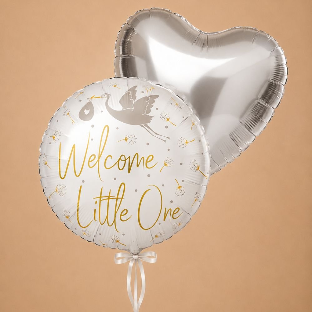 Ballonnen Duo Welcome Little One Ooievaar Greetz