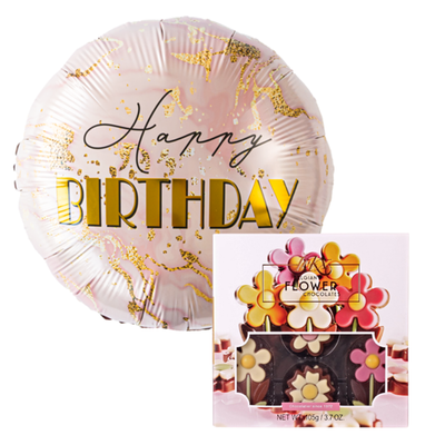 Ballon Marmer Happy Birthday | ICKX Bloemen 105g