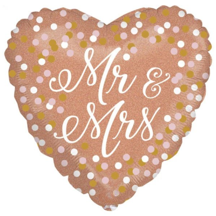 Ballon | Mr & Mrs in rosé goud