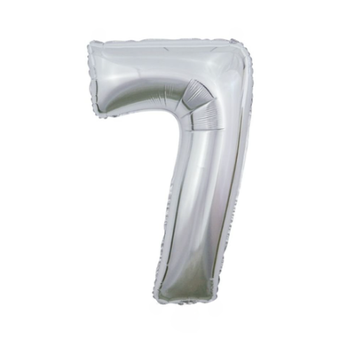 Ballon | XL | Cijfer 7 | Zilver
