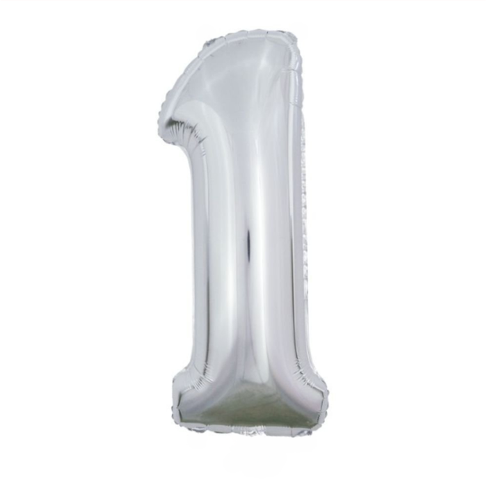Ballon | XL | Cijfer 1 | Zilver