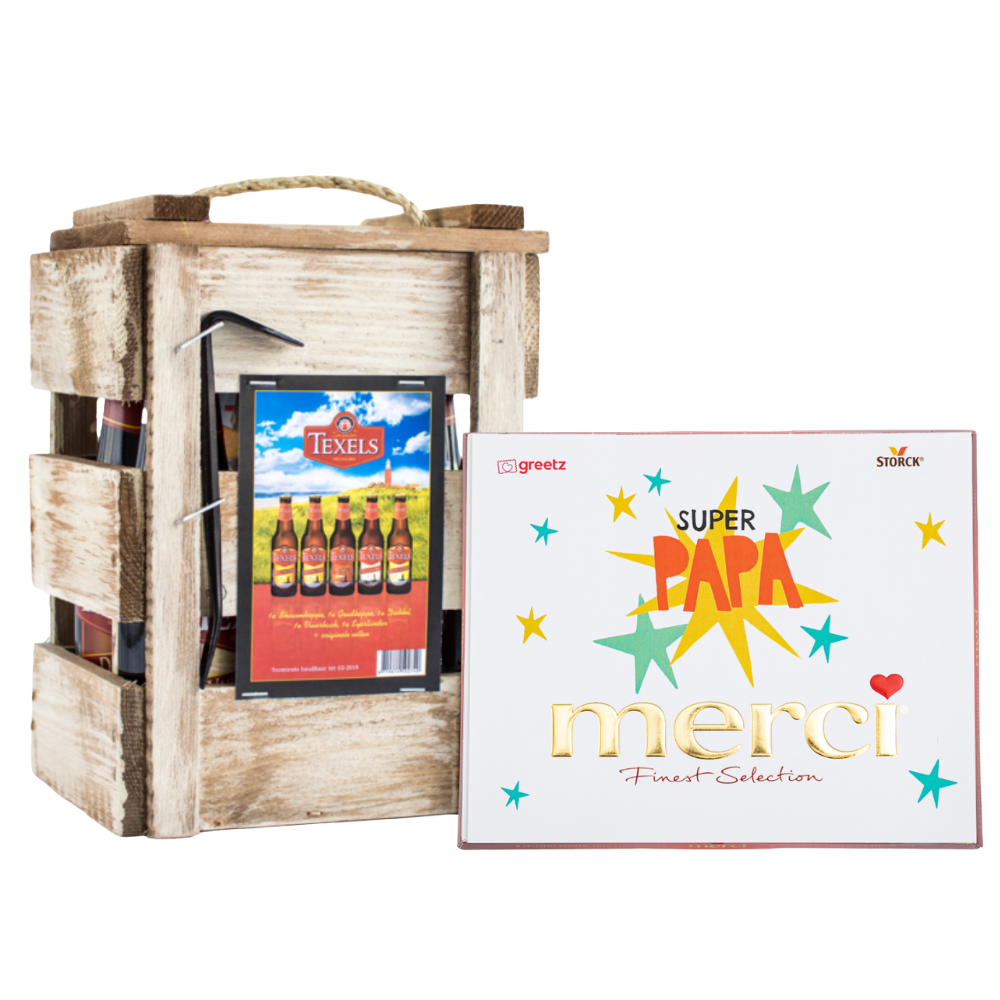 Merci Super Papa 250g | Texel Bierpakket | Chocolates