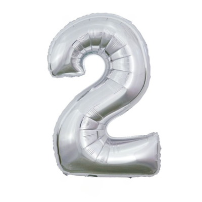 Ballon | XL | Cijfer 2 | Zilver