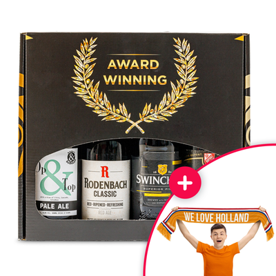 Bierpakket Award Winning | 4 x 33cl | incl. Holland sjaal