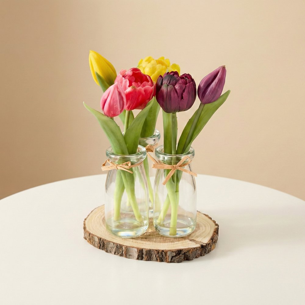 Tulpen Trio Incl. 3 vaasjes Bloemen Greetz