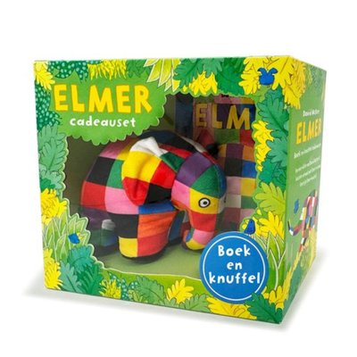 Elmer boek en knuffel | Cadeauset