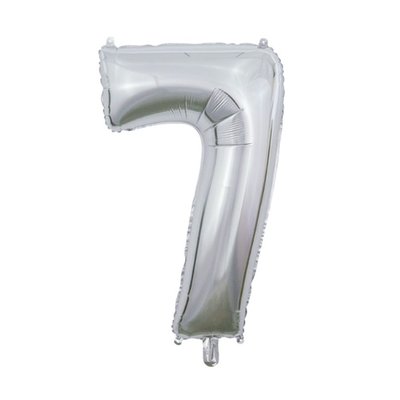 Ballon | XL | Cijfer 7 | Zilver
