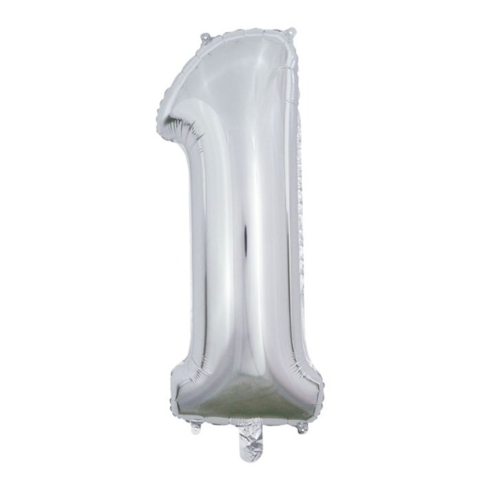 Ballon | XL | Cijfer 1 | Zilver