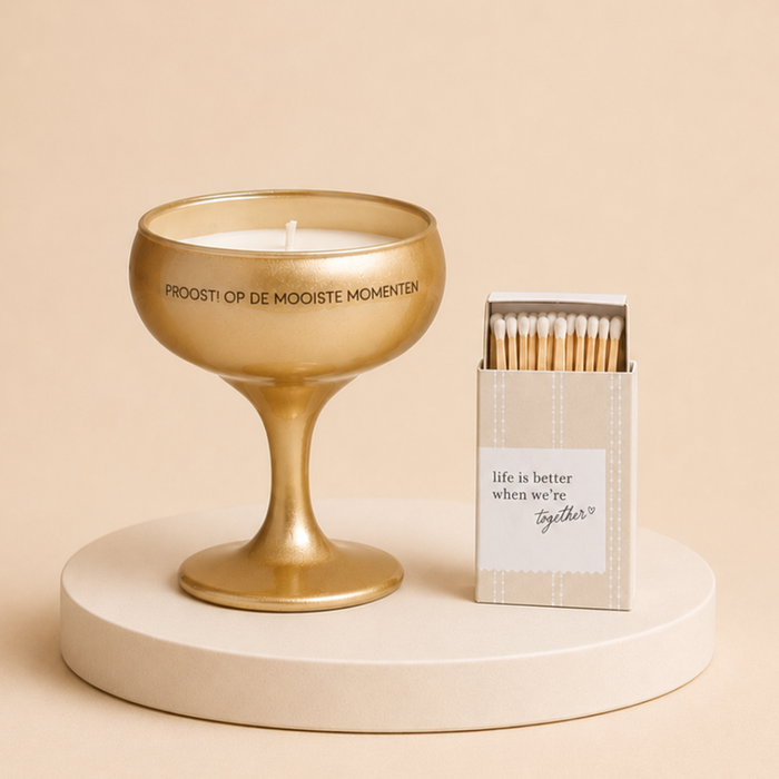 Kaars | Champagneglas & Lucifers