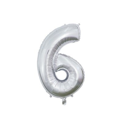 Ballon | Cijfer 6 | Zilver