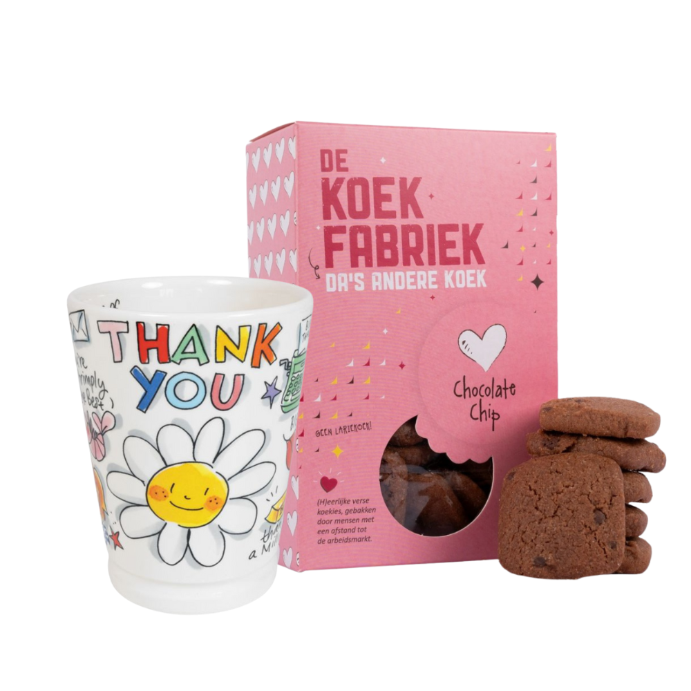De Koekfabriek - Chocolate Chip - 80g - Mok - Thank You Wooncadeaus Blond Amsterdam