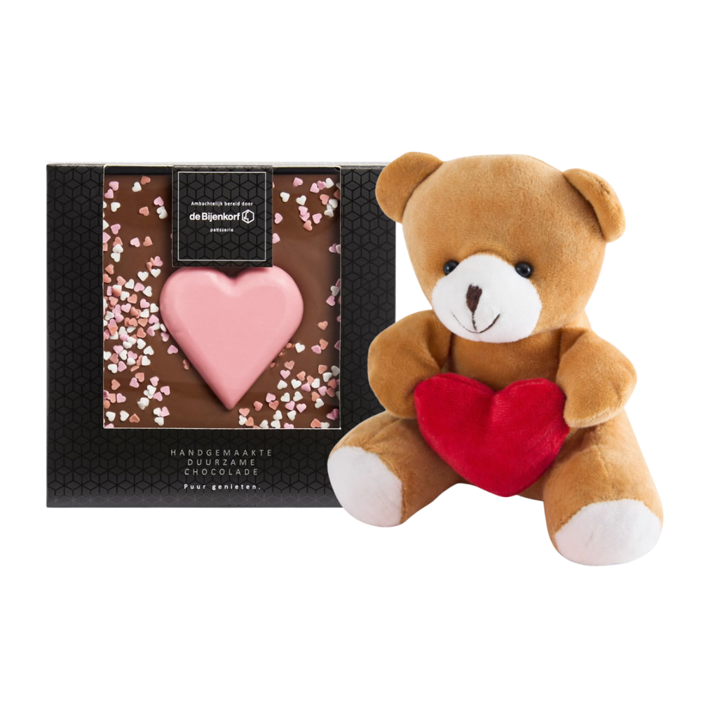 - Chocolade hart Beertje met hart Chocoladecadeaus Patisserie de Bijenkorf