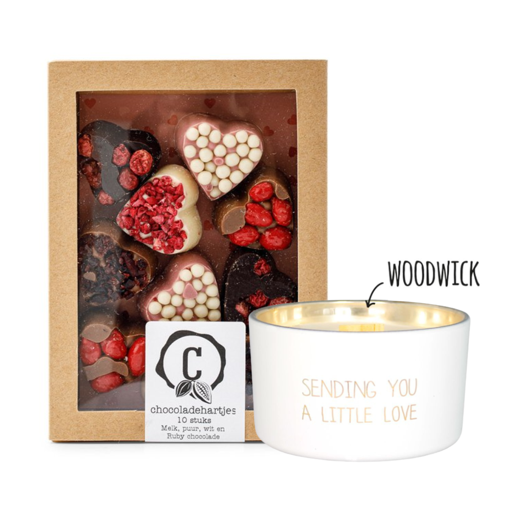 - Chocolade hartjes My Flame - Sending you a little love Chocoladecadeaus Urban Cacao
