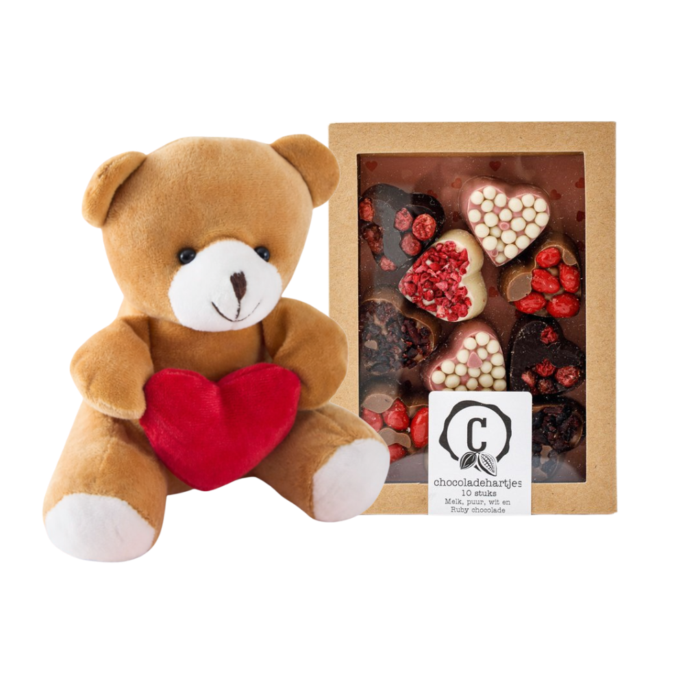 - Chocolade hartjes Beertje met hart Chocoladecadeaus Urban Cacao