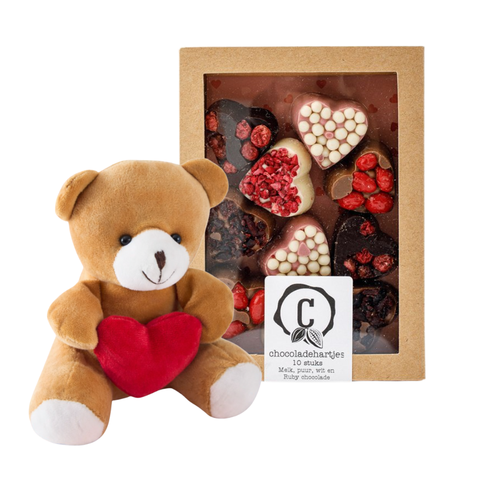 - Chocolade hartjes Beertje met hart Chocoladecadeaus Urban Cacao