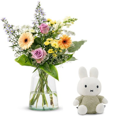 Boeket Vreugde | Nijntje fluffy groen 25 cm