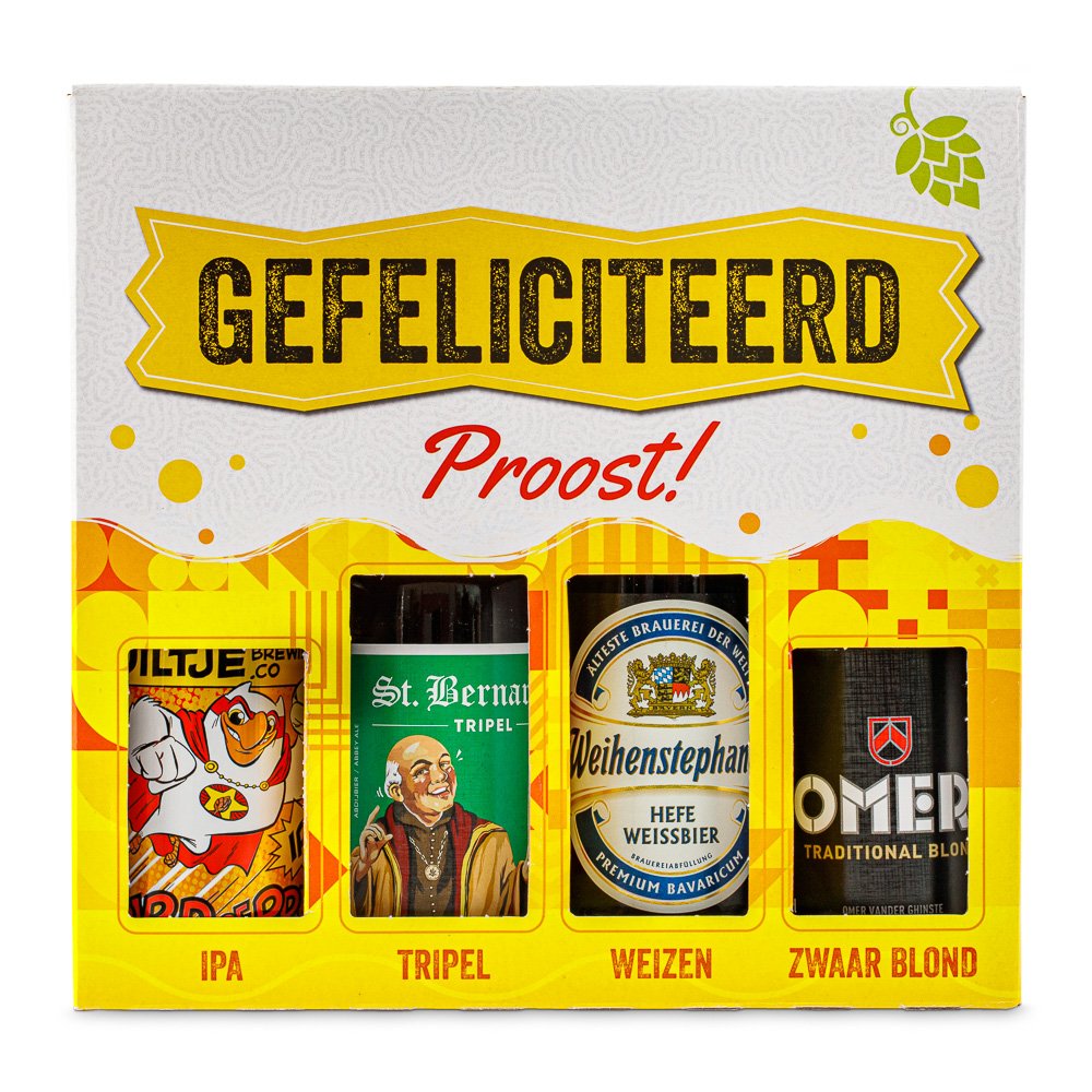 Bierpakket Gefeliciteerd 4 x 33 cl Greetz