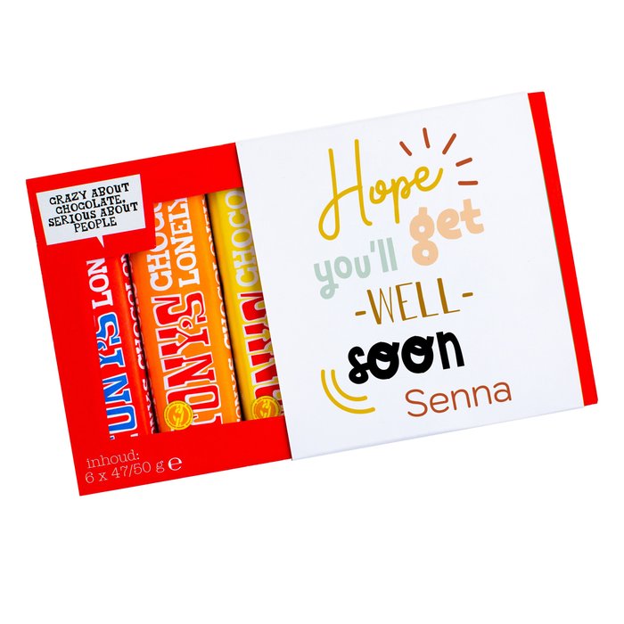 Tony’s Chocolonely | Proeverijtje | Beterschap met eigen naam | 288g