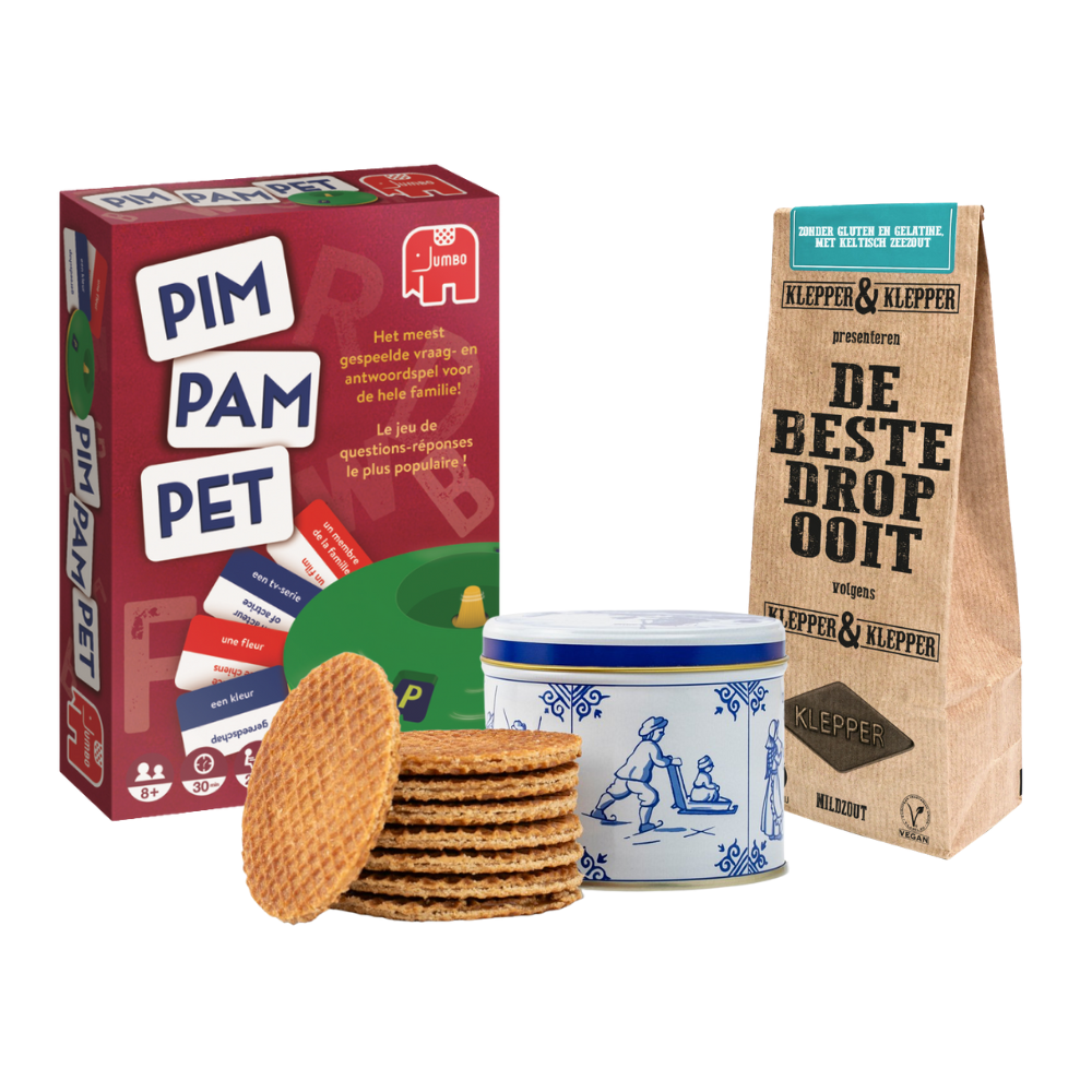 Klepper Klepper - De beste drop ooit - 180g Pim Pam Pet Stroopwafels - Delfts blauw - 250g Snoep Jumbo