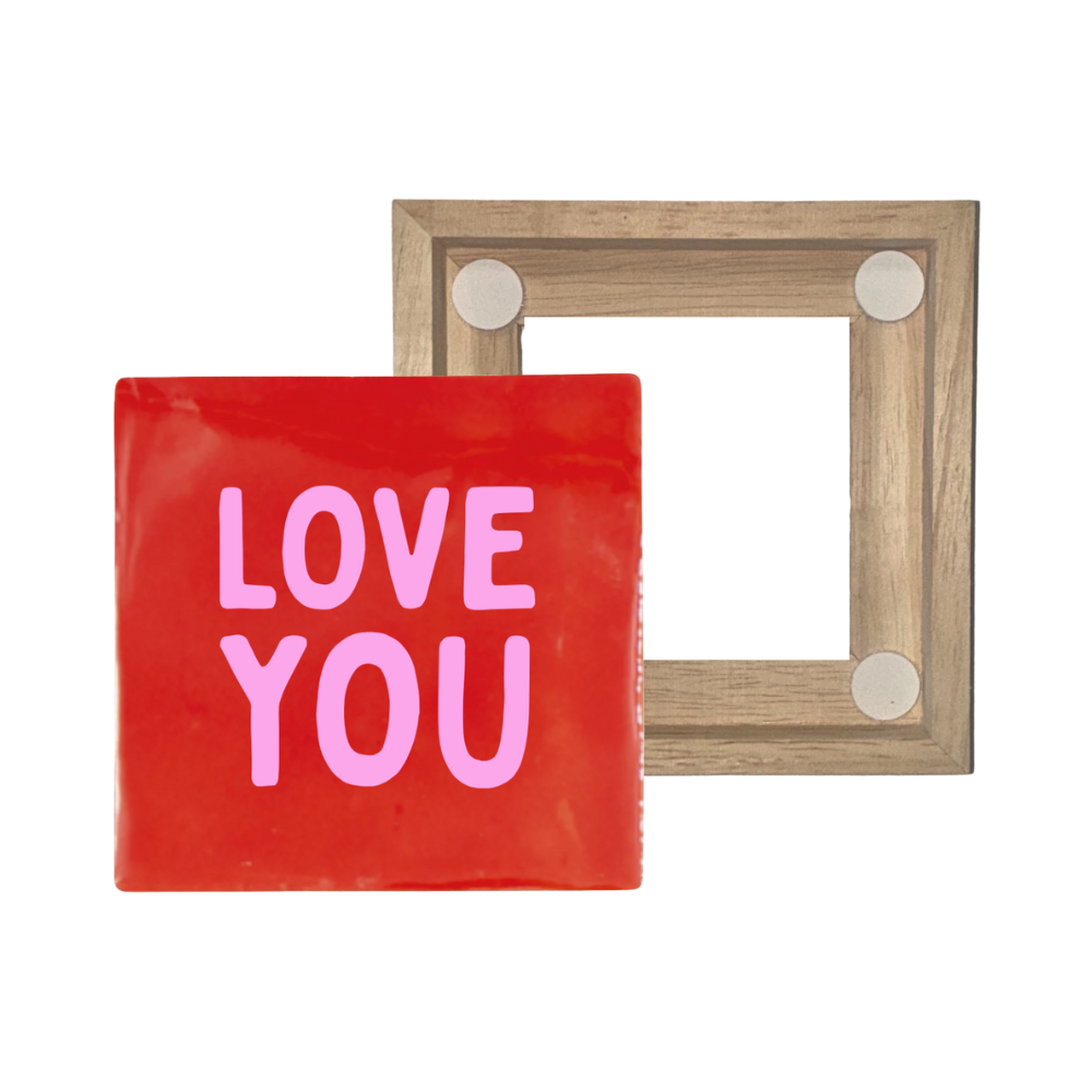 Tegeltje Love You hangende tegelhouder Label2X
