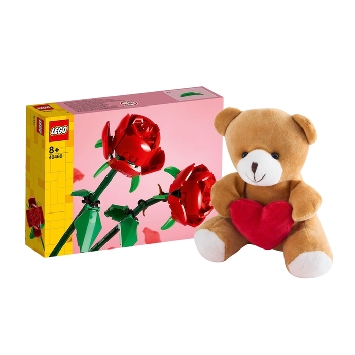 Lego - Icons - Rode rozen | Pluche beer met hart