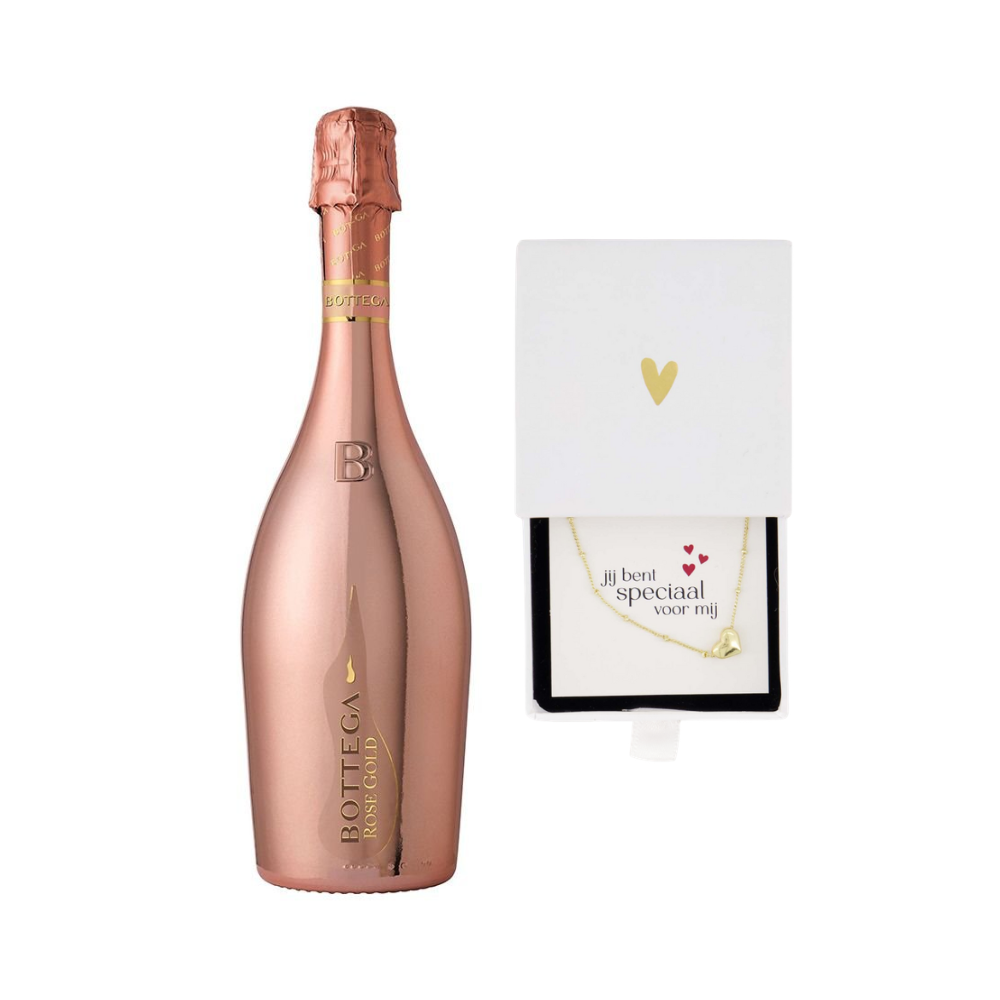 Liefde om te dragen te vieren Zusss Hartjesketting Rosé Drankcadeaus Bottega