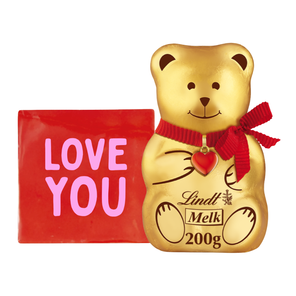 Tegeltje - Love You TEDDY - 200g Wooncadeaus Lindt