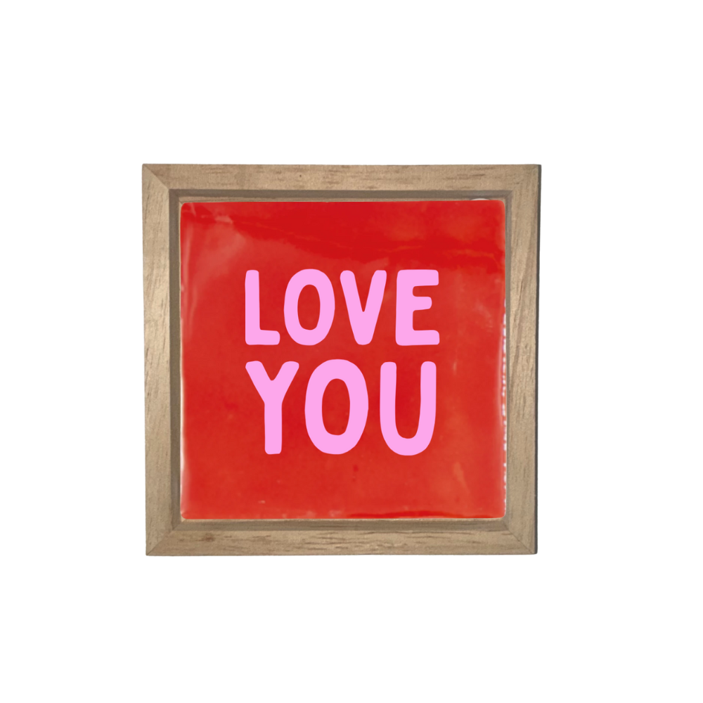 Tegeltje - Love You Hangende tegelhouder Brievenbuscadeau Label2X