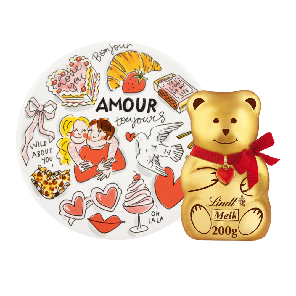 Blond Amsterdam - Bord - Love - TEDDY - Melkchocolade - 200g Wooncadeaus Lindt