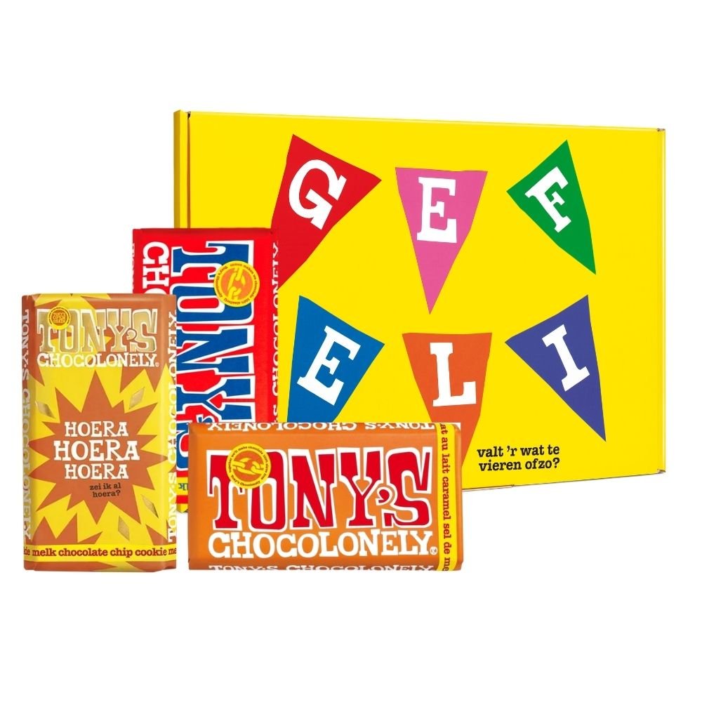 Giftbox Gefeliciteerd 3 repen 540g Tony