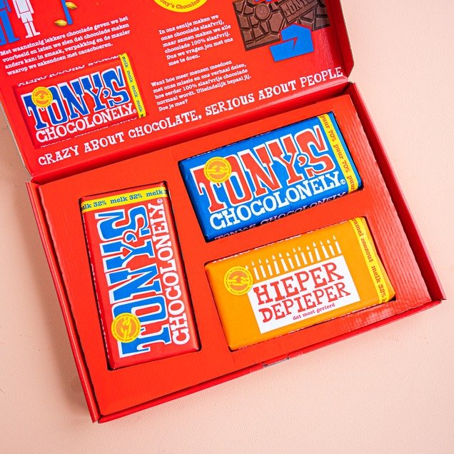 Giftbox Hieperdepiep 3 repen 540g Tony