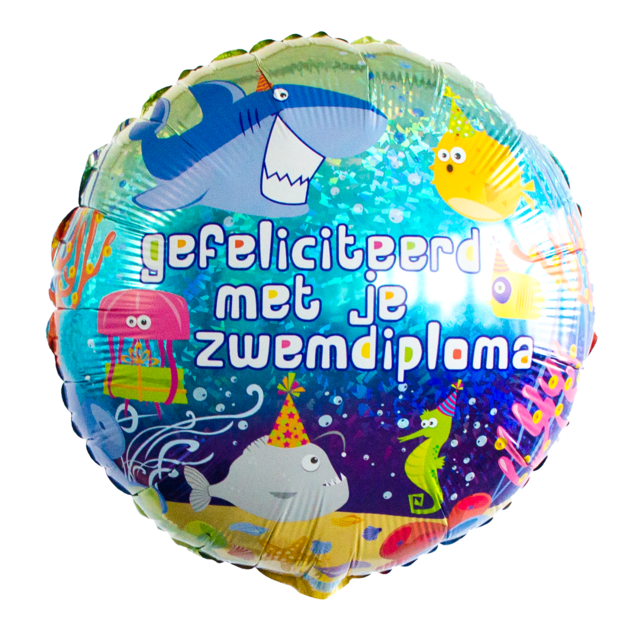 Ballon Gefeliciteerd met je zwemdiploma Greetz