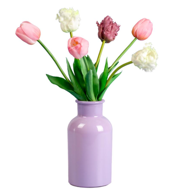 Boeket Zijden tulpen | Incl. vaas