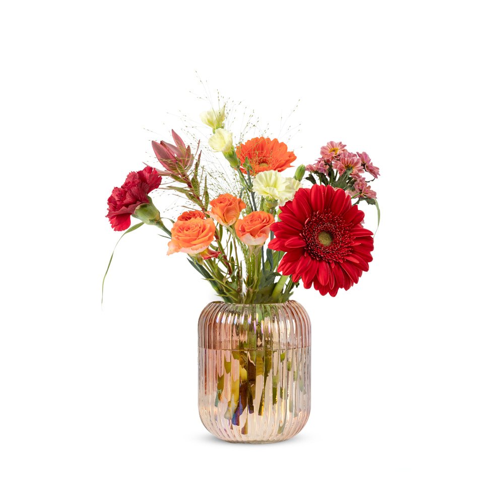 Greetz | Boeket Herfstrood | Inclusief vaas | Flowers