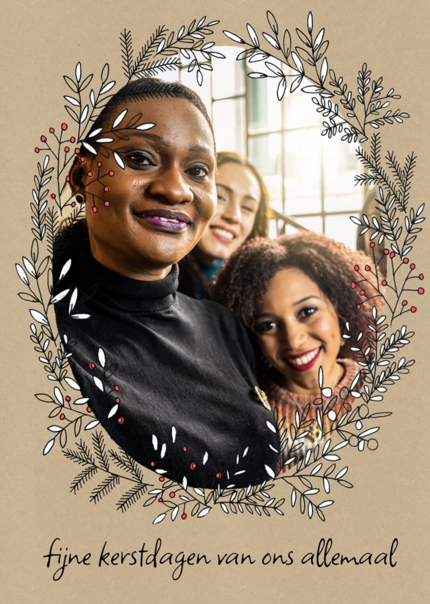 Greetz Kerstkaart Fijne Kerstdagen Van Ons Allemaal Met Foto Standard Card