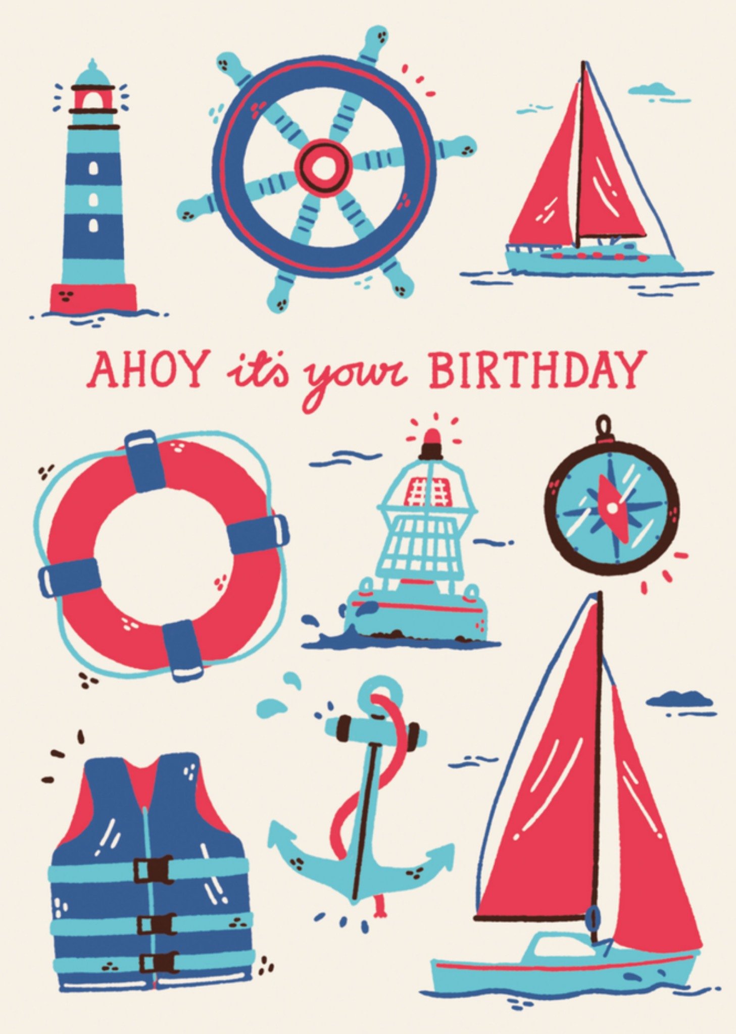 Verjaardagskaart schip varen Kaart Sadler Jones