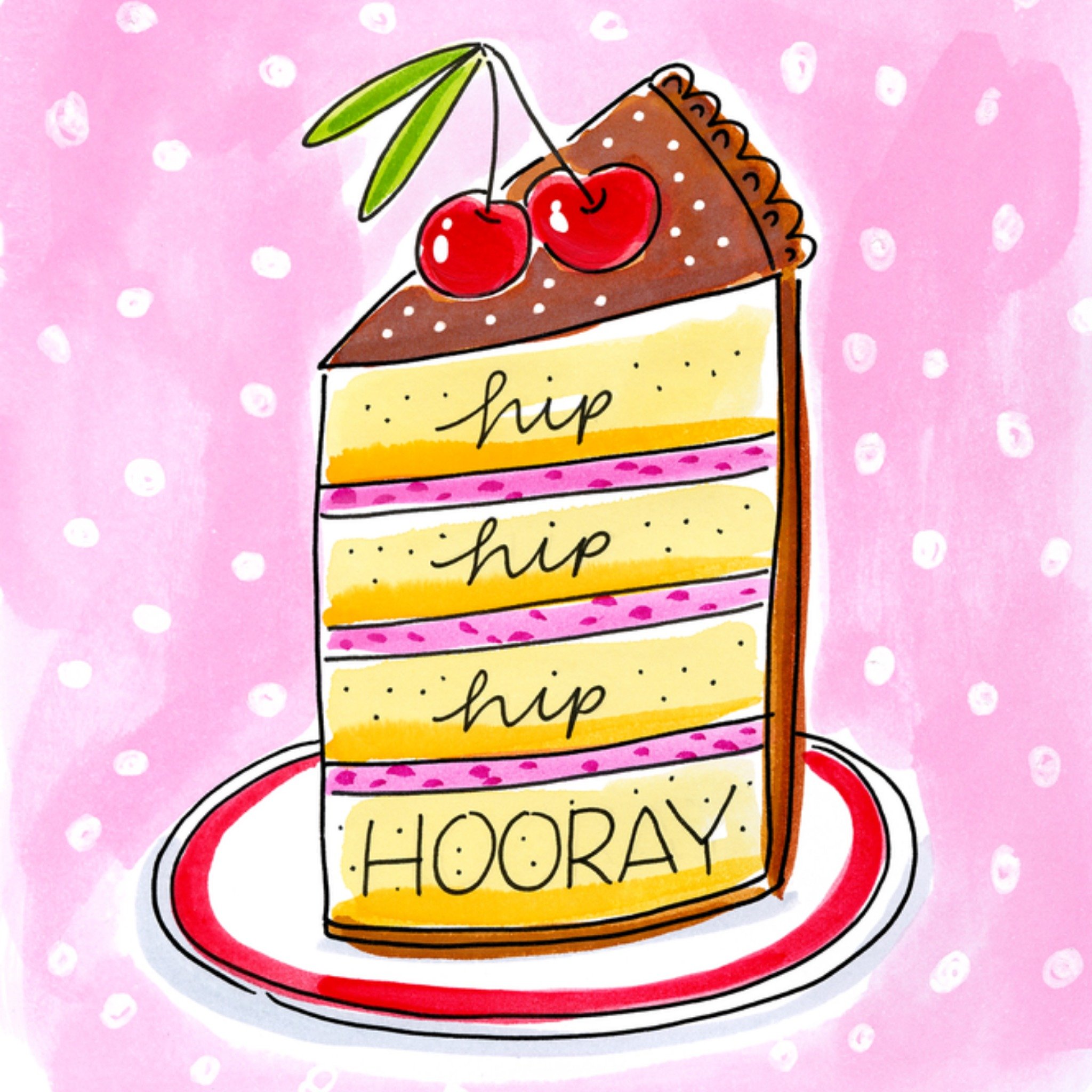 Blond Amsterdam Verjaardagskaart Hip hip hip hooray Vierkant