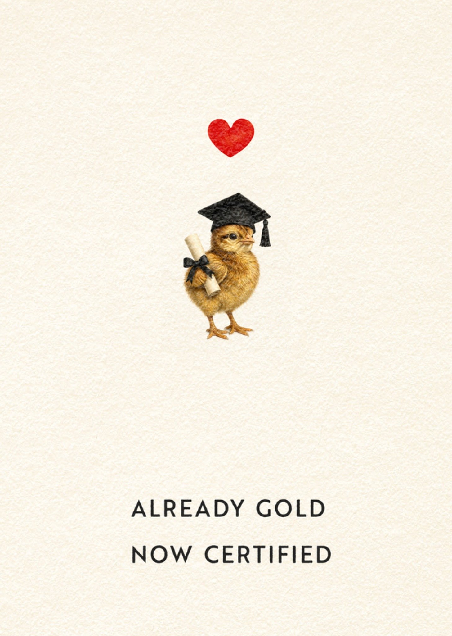 Bright Spot Geslaagdkaart Already Gold Now Certified Schattig Kuiken Met Afstudeerhoed Greetz