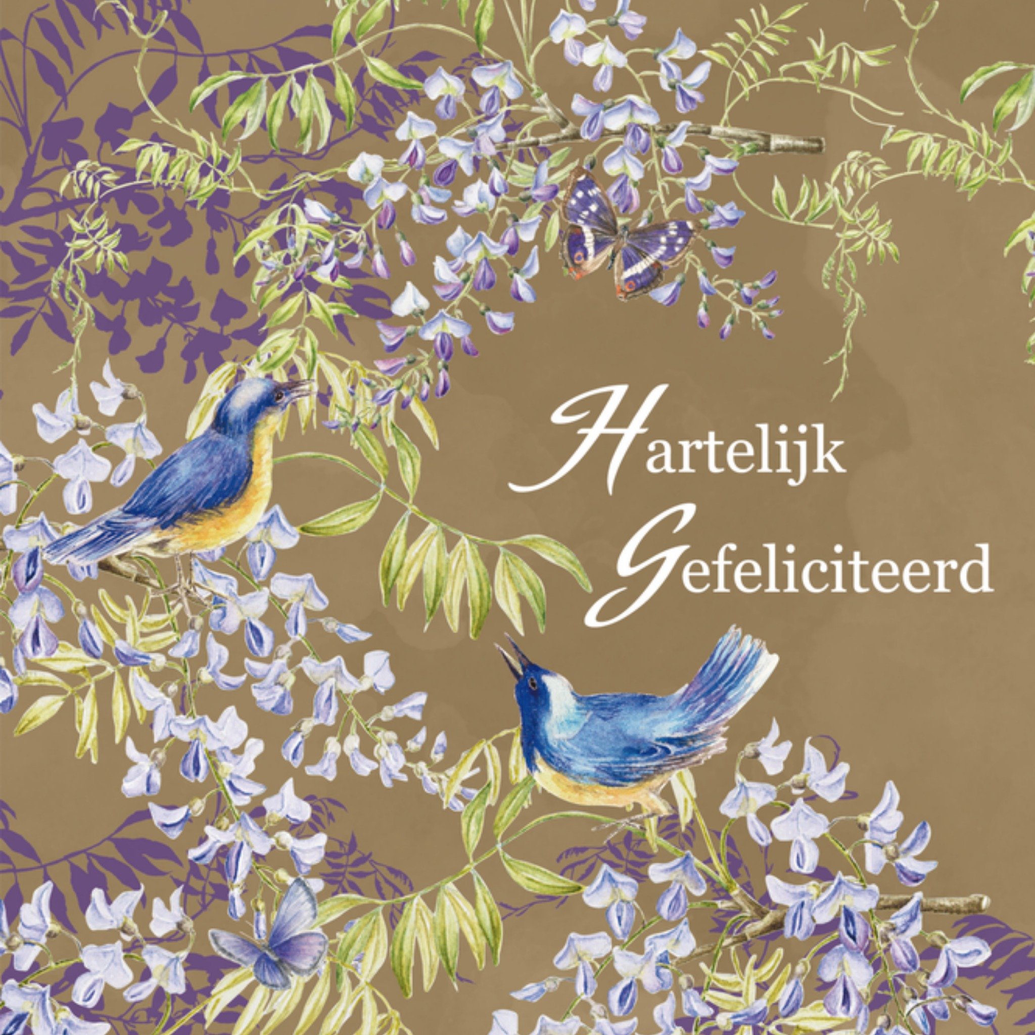 Verjaardagskaart met bloemen Vierkante Kaart Janneke Brinkman