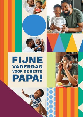 Kleurrijk Patroon Collage Foto Upload Papa Vaderdag Kaart