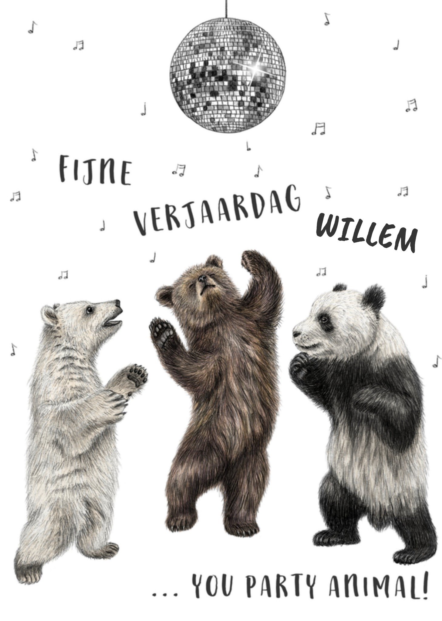 Greetz Verjaardagskaart dansende beren Standard Card