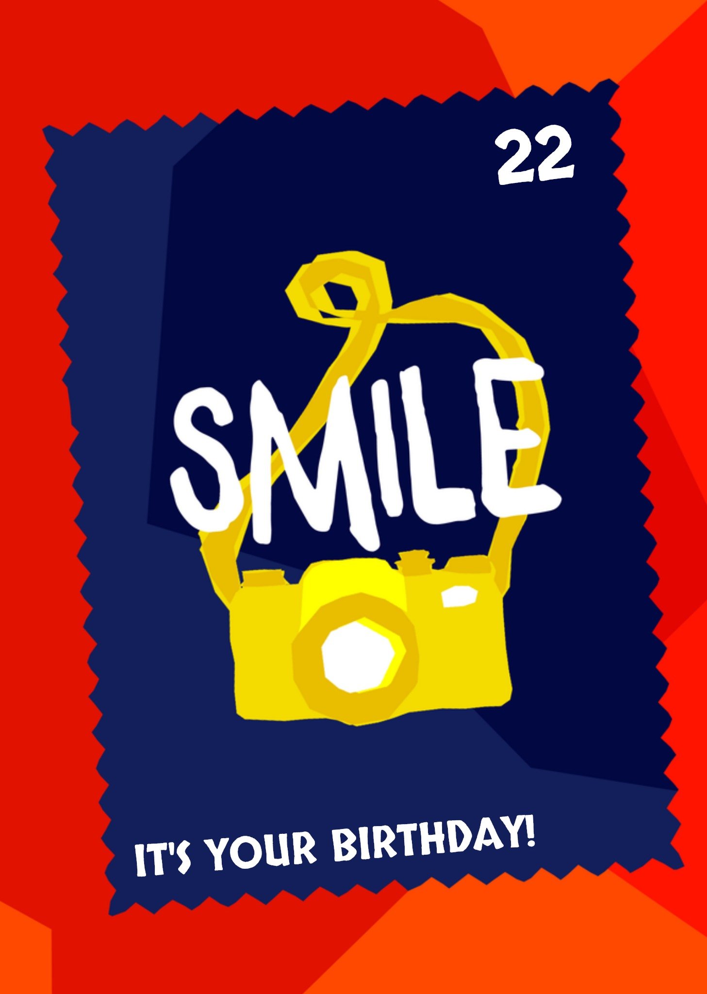 Verjaardagskaart camera met leeftijd Kaart Greetz