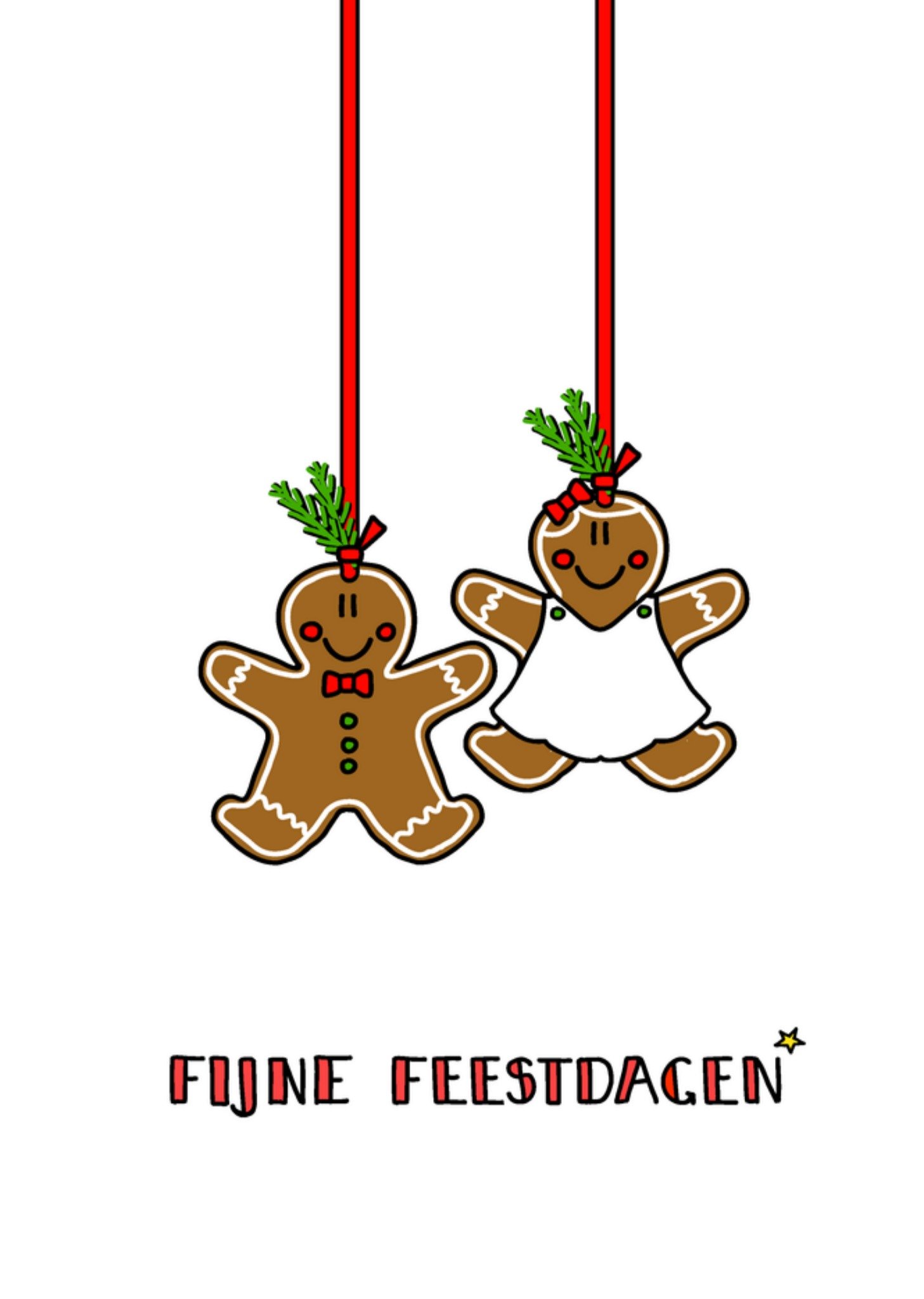 Kerstkaart Peperkoek YH Tekent