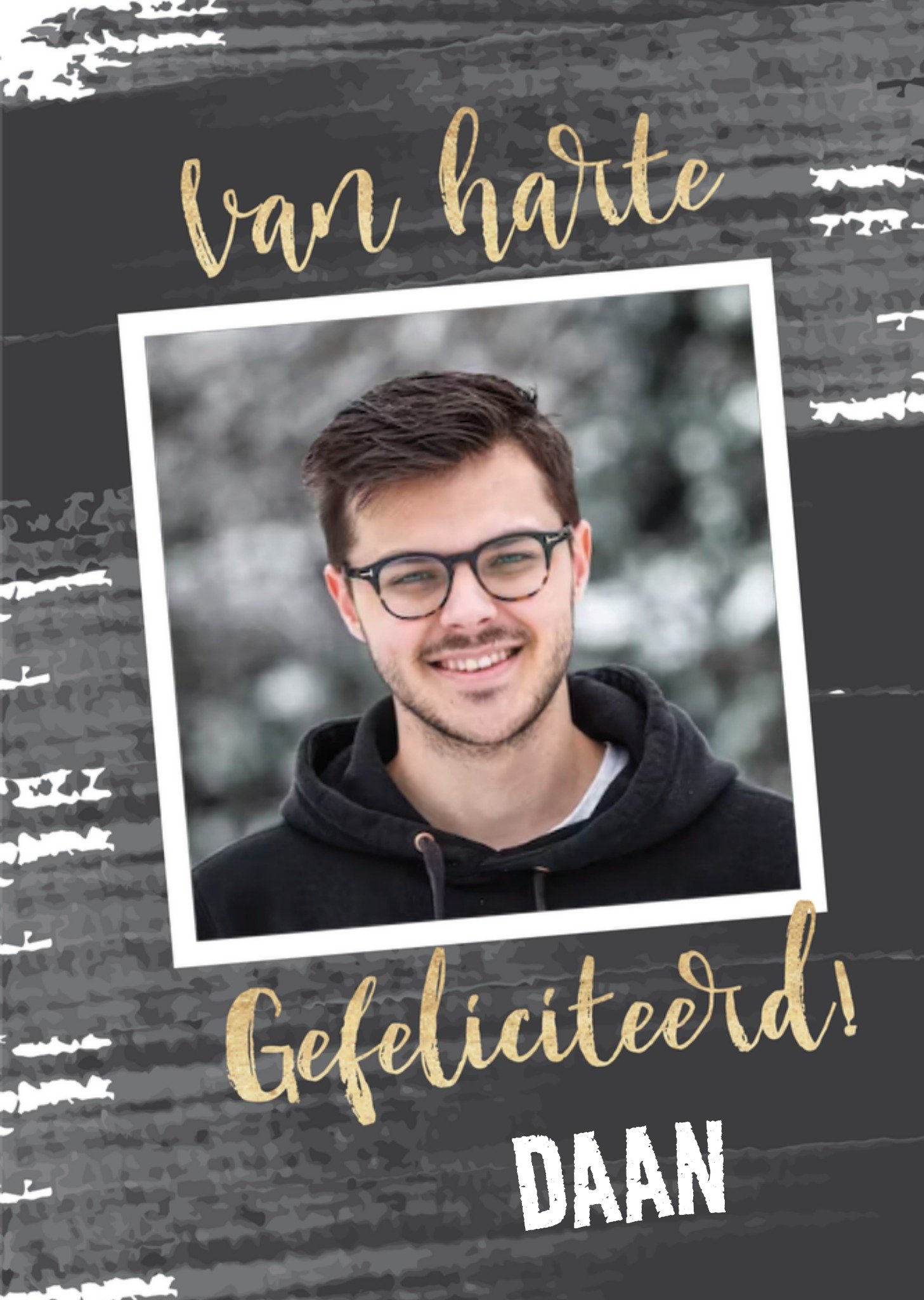 Verjaardagskaart Goud Met foto Kaart Tsjip