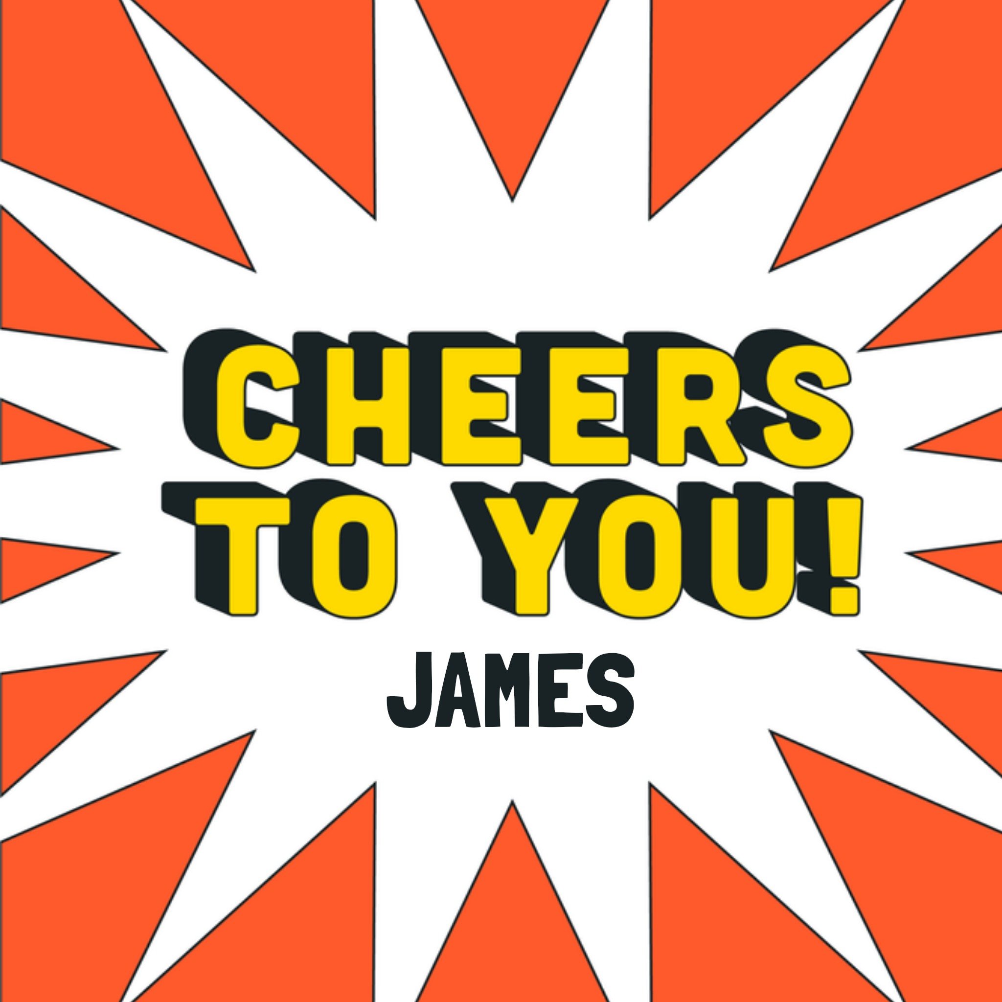 Greetz Verjaardagskaart met naam Vierkant