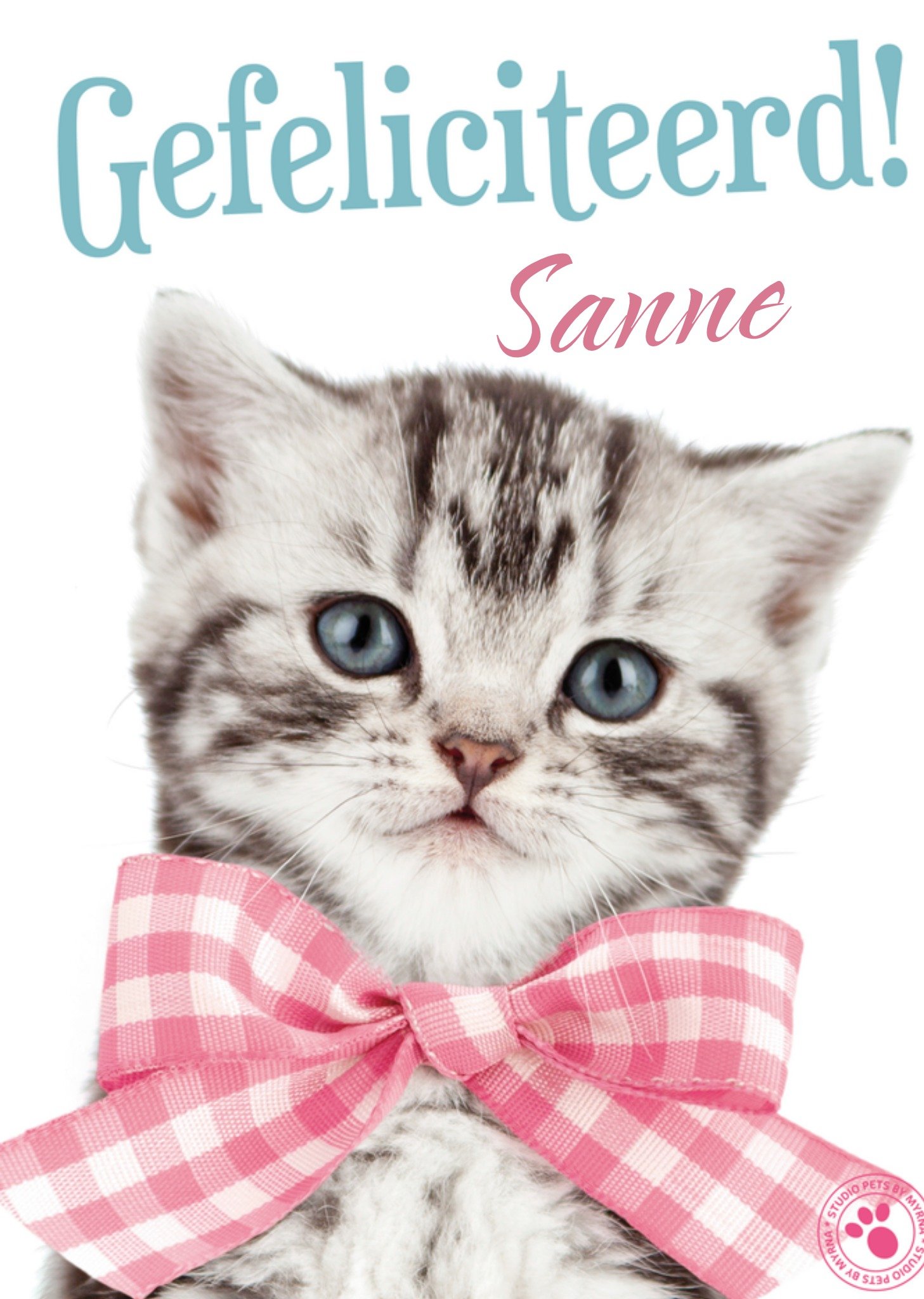Catchy Images | Verjaardagskaart | Kat | slingers