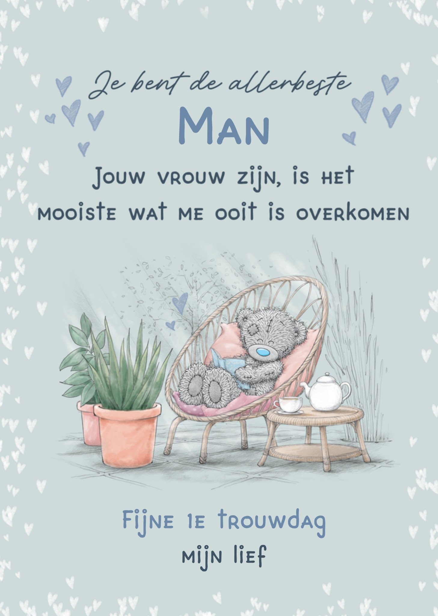 Me to You Huwelijk jubileum kaart Fijne 1e trouwdag mijn lief Kaart Tatty Teddy