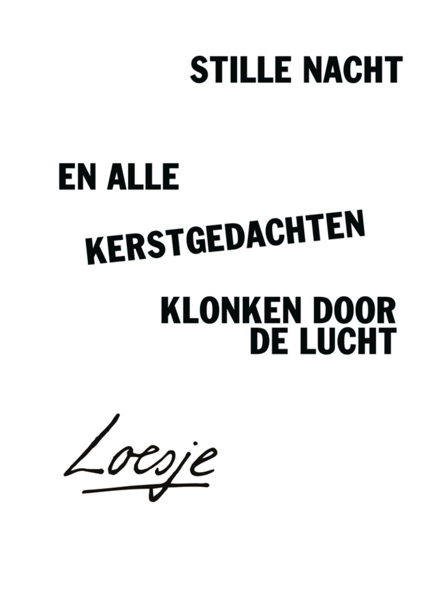 Kerstkaart Stille nacht Loesje