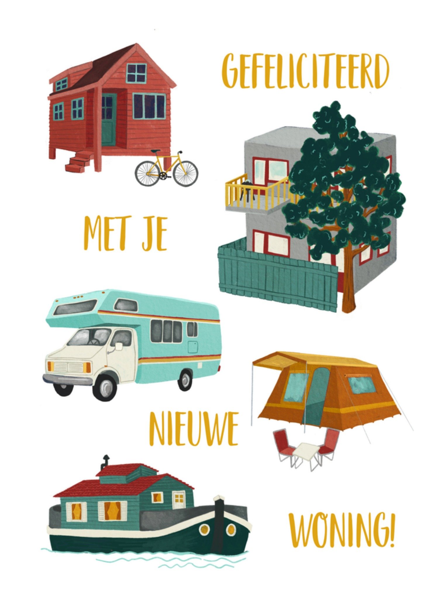 Nieuwe woning kaart huizen tent Kaart Petit Konijn